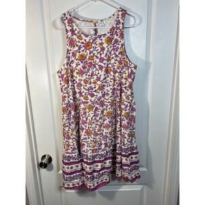 Old Navy Women's Size L Floral Sleeveless Dress With Border Print